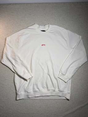 Vox Populi High Key Embroidered White Crewneck Sweatshirt